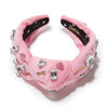 Lele Sadoughi HEADBANDS LELE SADOUGHI X BARBIE LIPSTICK PINK CHARMS KNOTTED HEADBAND