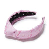 Lele Sadoughi HEADBANDS LELE SADOUGHI X BARBIE PINK PRINT LOGO KNOTTED HEADBAND