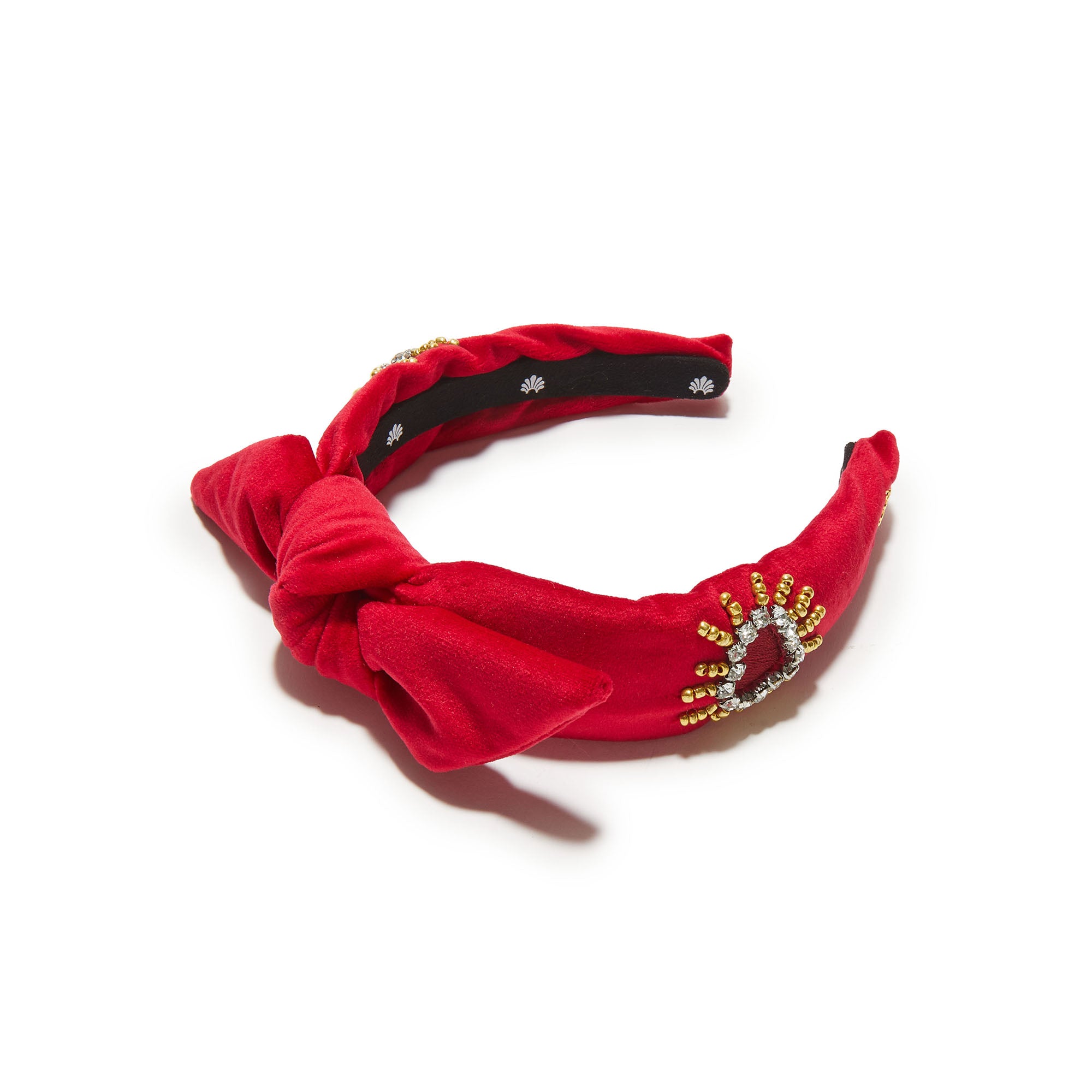 Lele Sadoughi HEADBANDS LIPSTICK RED KIDS CRYSTAL HEARTBURST HEADBAND