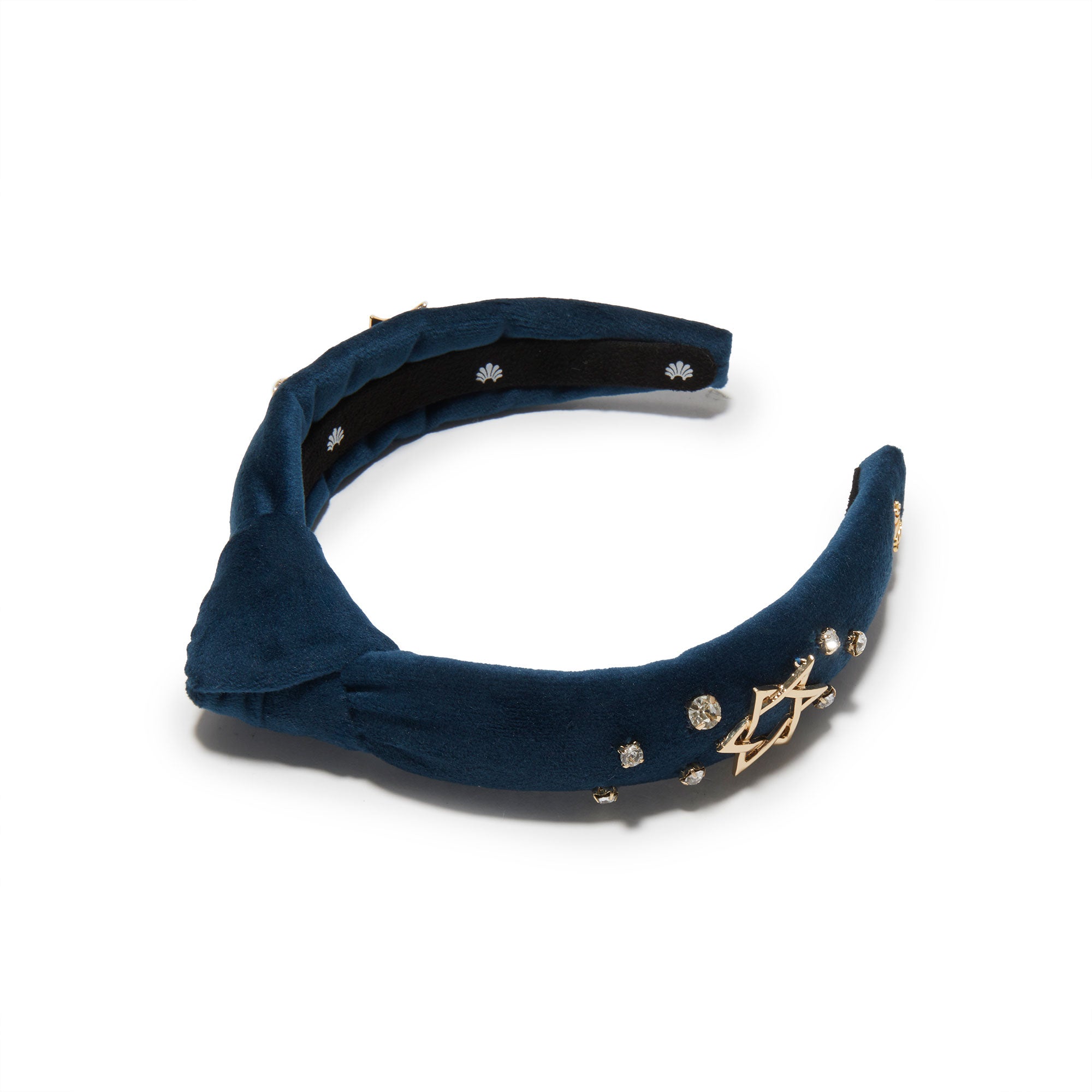 Lele Sadoughi HEADBANDS NAVY KIDS CRYSTAL STAR HOLIDAY KNOTTED HEADBAND