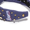 Lele Sadoughi HEADBANDS NAVY TEXAS RANGERS EMBELLISHED KNOTTED HEADBAND