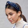 Lele Sadoughi HEADBANDS ONE SIZE INDIGO CRYSTAL DREIDEL KNOTTED HEADBAND