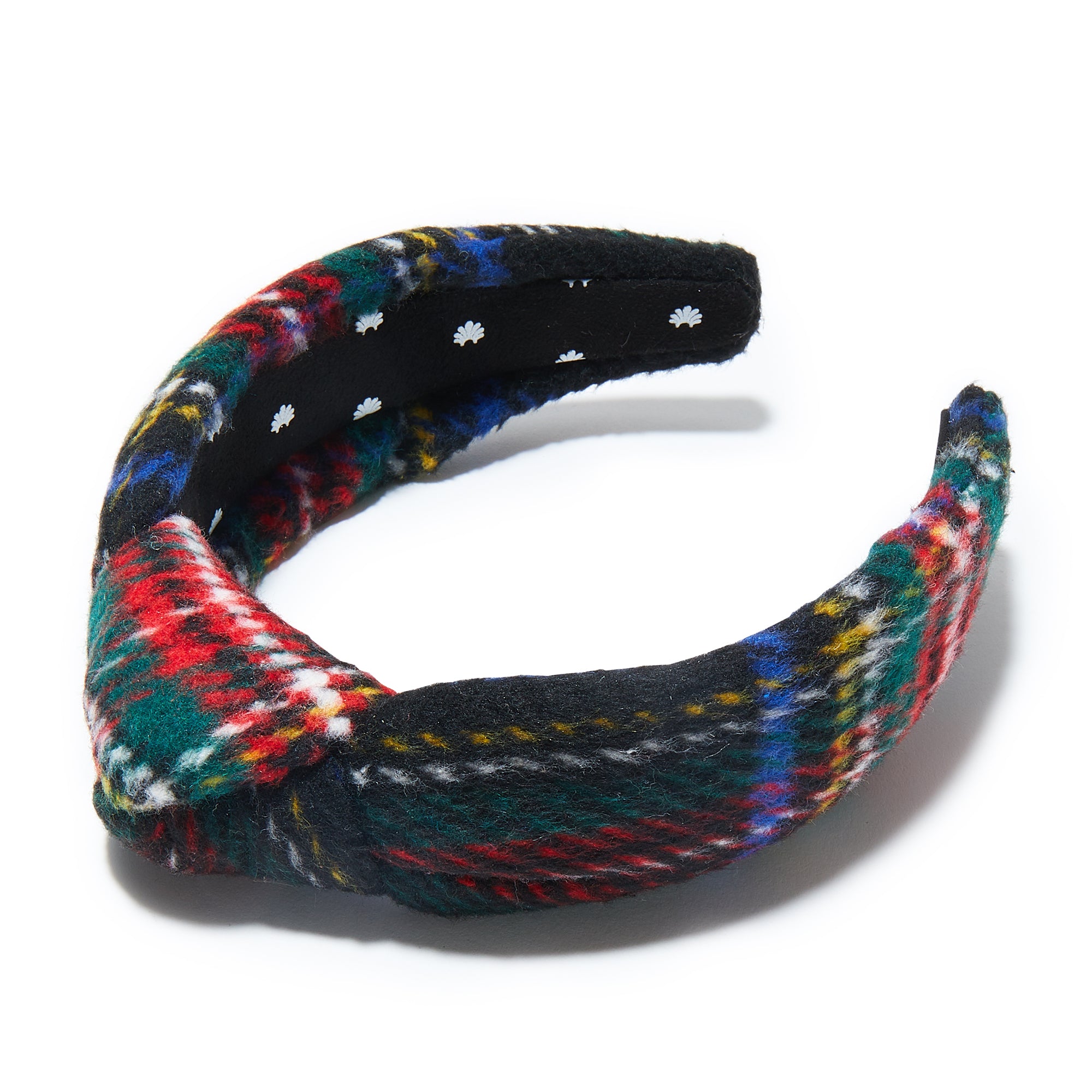 Lele Sadoughi HEADBANDS ONE SIZE JET PLAID FLANNEL PLAID KNOTTED HEADBAND