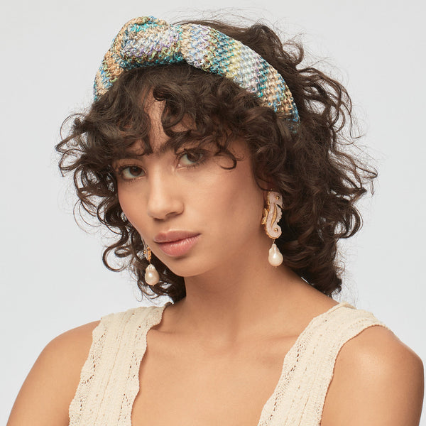 OCEAN BREEZE RAFFIA KNOTTED HEADBAND - Lele Sadoughi