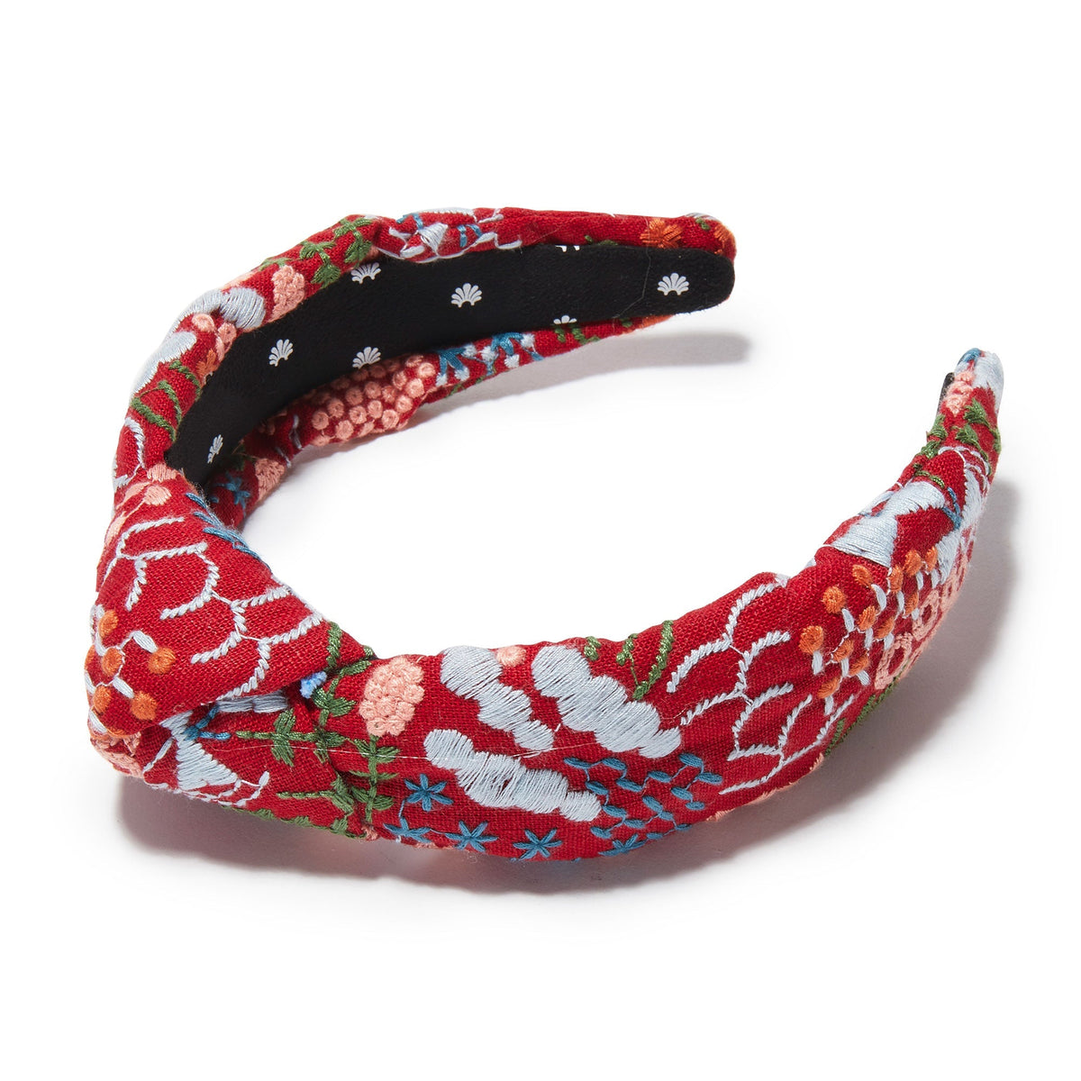 Lele Sadoughi HEADBANDS ONE SIZE RUBY MEADOW EMBROIDERED KNOTTED HEADBAND