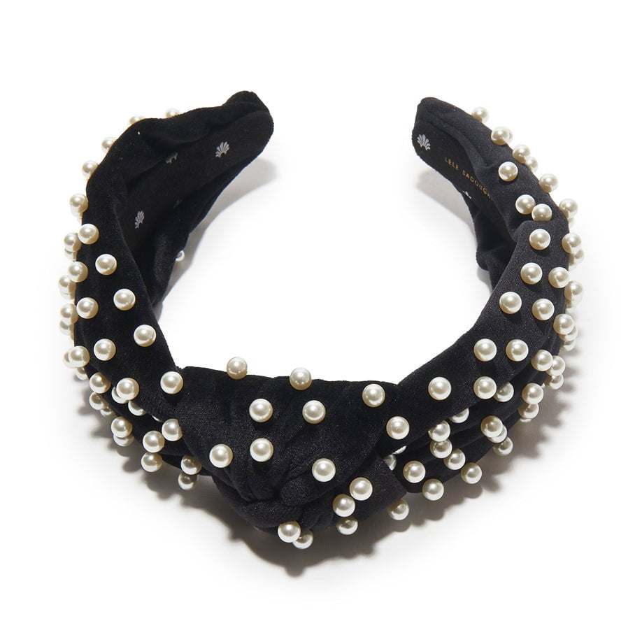 Lele Sadoughi Jet Woven Pearl Headband