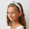 Lele Sadoughi HEADBANDS SMOKY AQUA KIDS VELVET KNOTTED HEADBAND