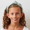 Lele Sadoughi HEADBANDS SMOKY AQUA KIDS VELVET KNOTTED HEADBAND