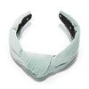 Lele Sadoughi HEADBANDS SMOKY AQUA VELVET KNOTTED HEADBAND