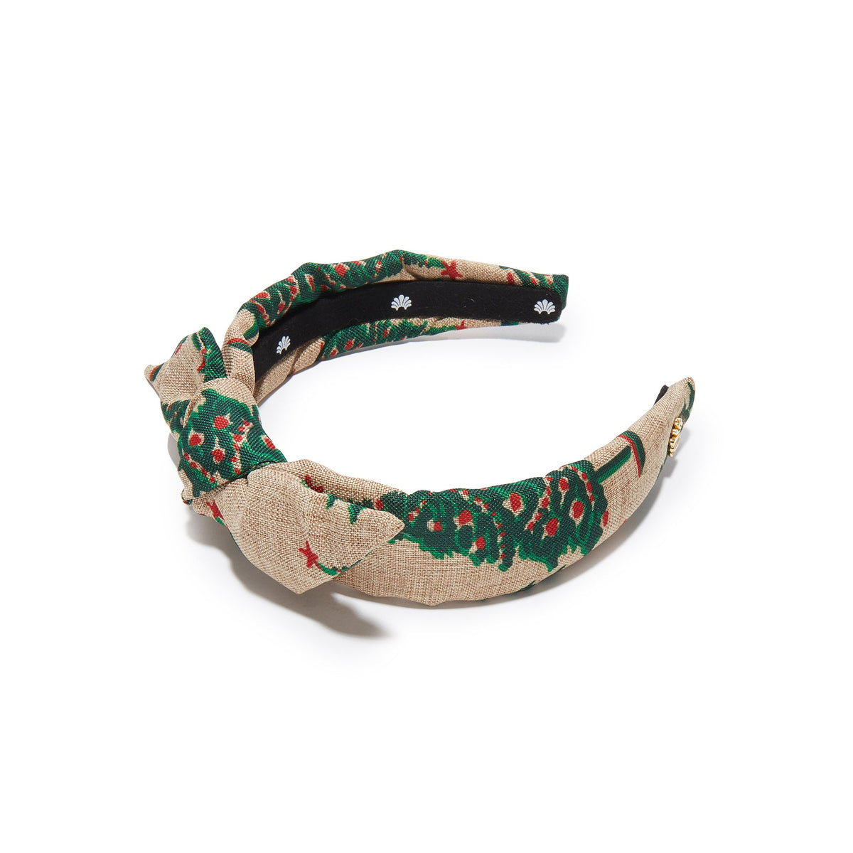 Lele Sadoughi HEADBANDS VINTAGE PINE KIDS EVERGREEN WOVEN BOW-TIE HEADBAND