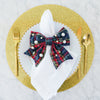 Lele Sadoughi HOME MIDNIGHT PLAID SET OF 4 EMBELLISHED PLAID BOW NAPKIN RINGS