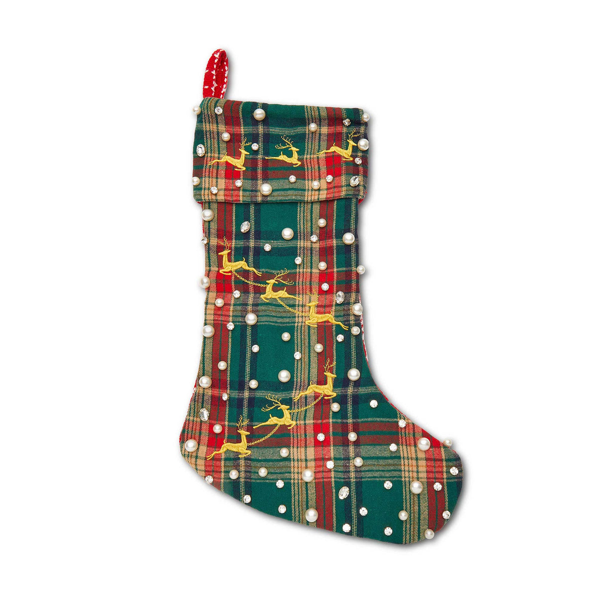 Lele Sadoughi HOSIERY HOLLY RED HOLIDAY STOCKING