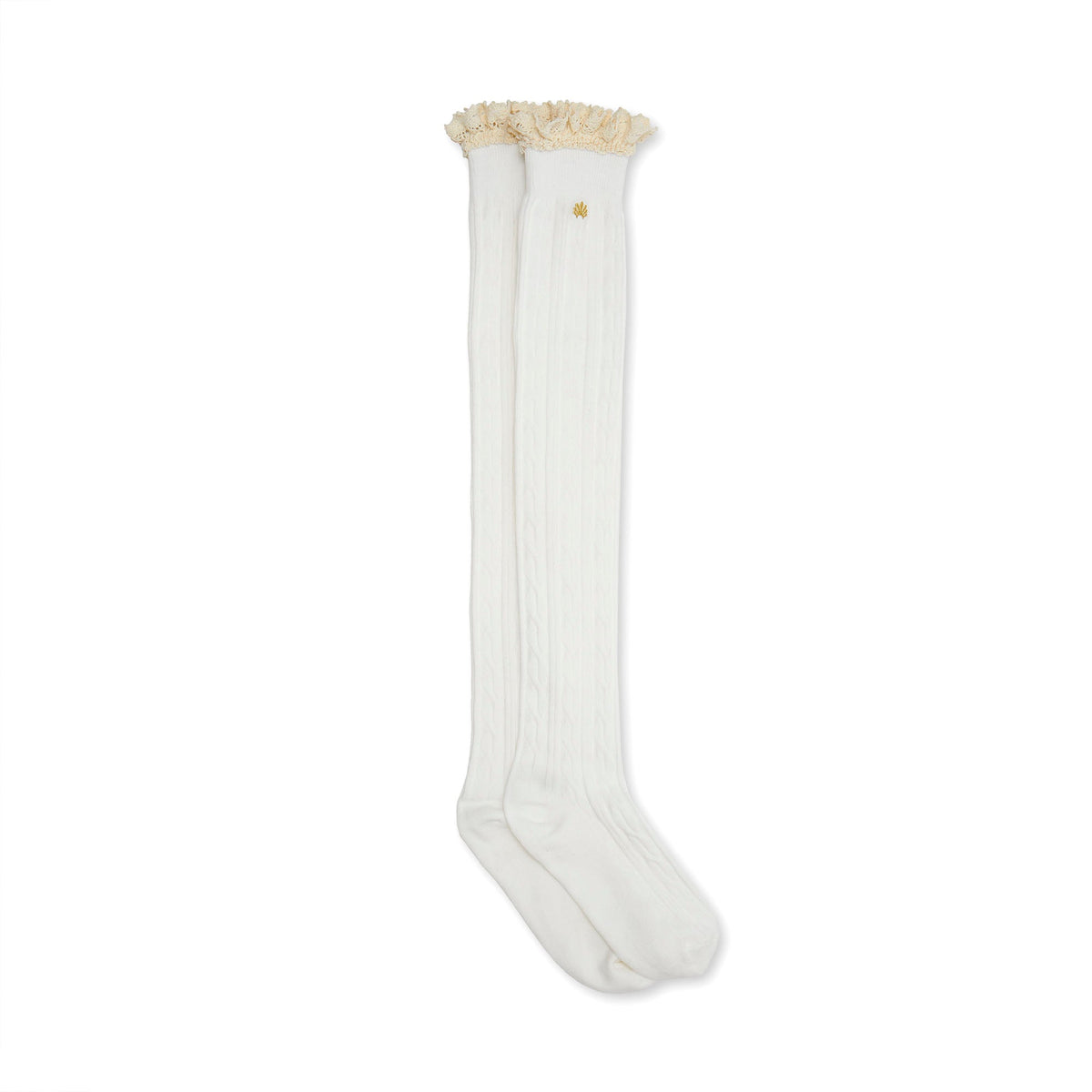 Lele Sadoughi HOSIERY IVORY VICTORIA KNEE HIGH SOCK