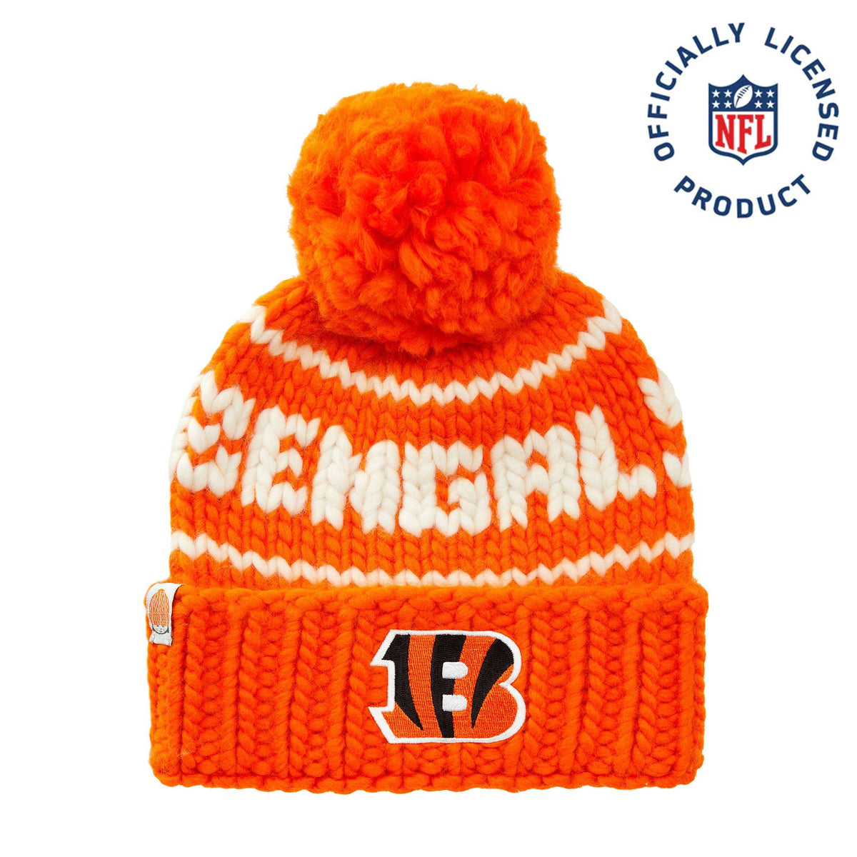 Lele Sadoughi Licensed Beanies *PRE-ORDER* ORANGE BENGALS LELE X NFL  BEANIE YARN POM