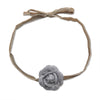 Lele Sadoughi NECKLACES CHARCOAL PAYTON FLOWER RIBBON CHOKER