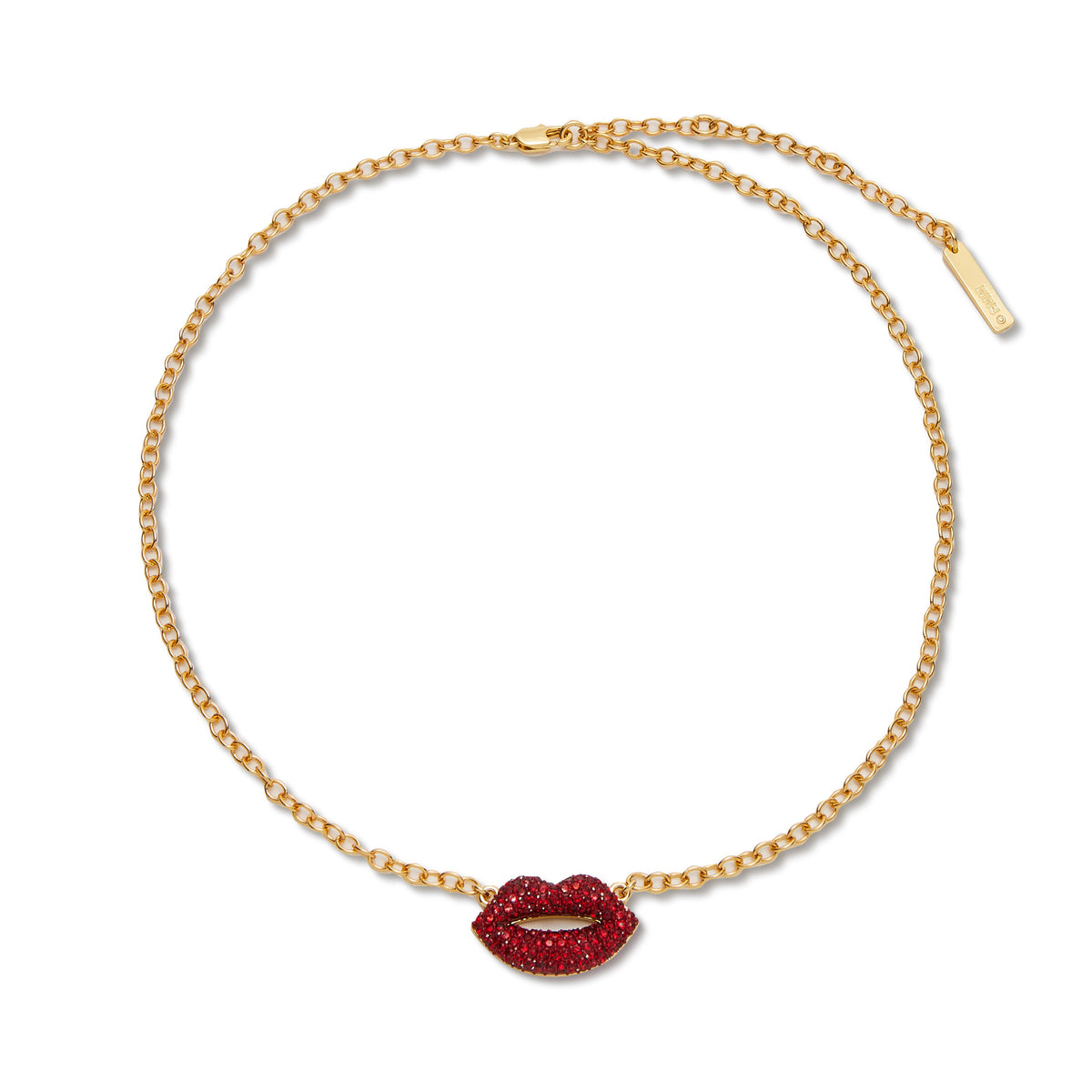 Lele Sadoughi NECKLACES LIPSTICK RED LELE SADOUGHI X MARILYN MONROE PAVE KISS NECKLACE