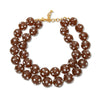 Lele Sadoughi NECKLACES ROOTBEER POLKA DOT DOUBLE LAYERED NECKLACE