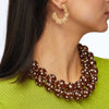Lele Sadoughi NECKLACES ROOTBEER POLKA DOT DOUBLE LAYERED NECKLACE