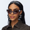 Lele Sadoughi SUNGLASSES CHARCOAL NOLITA CAT-EYE SUNGLASSES