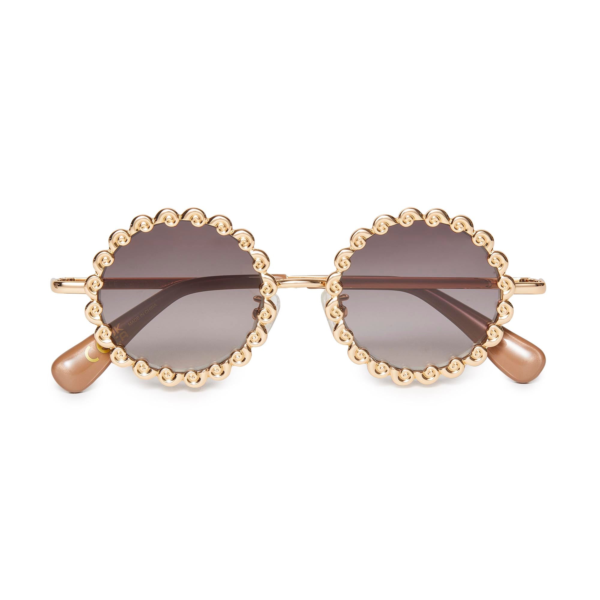 LELE SADOUGHI SUNGLASSES GOLD FOSSIL SUNGLASSES