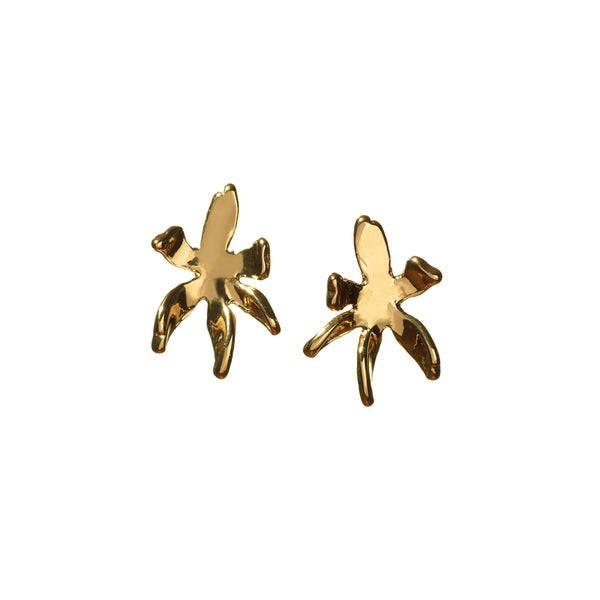 GOLD LILY STUD EARRINGS
