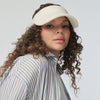 Lele Sadoughi HATS ONE SIZE / WHITE WHITE TERRY CLOTH BOW TIE VISOR