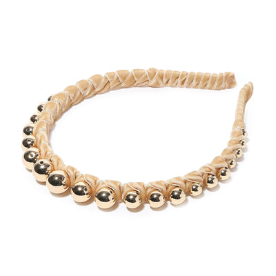 GOLD GRADUATED BEAD HEADBAND - Lele Sadoughi