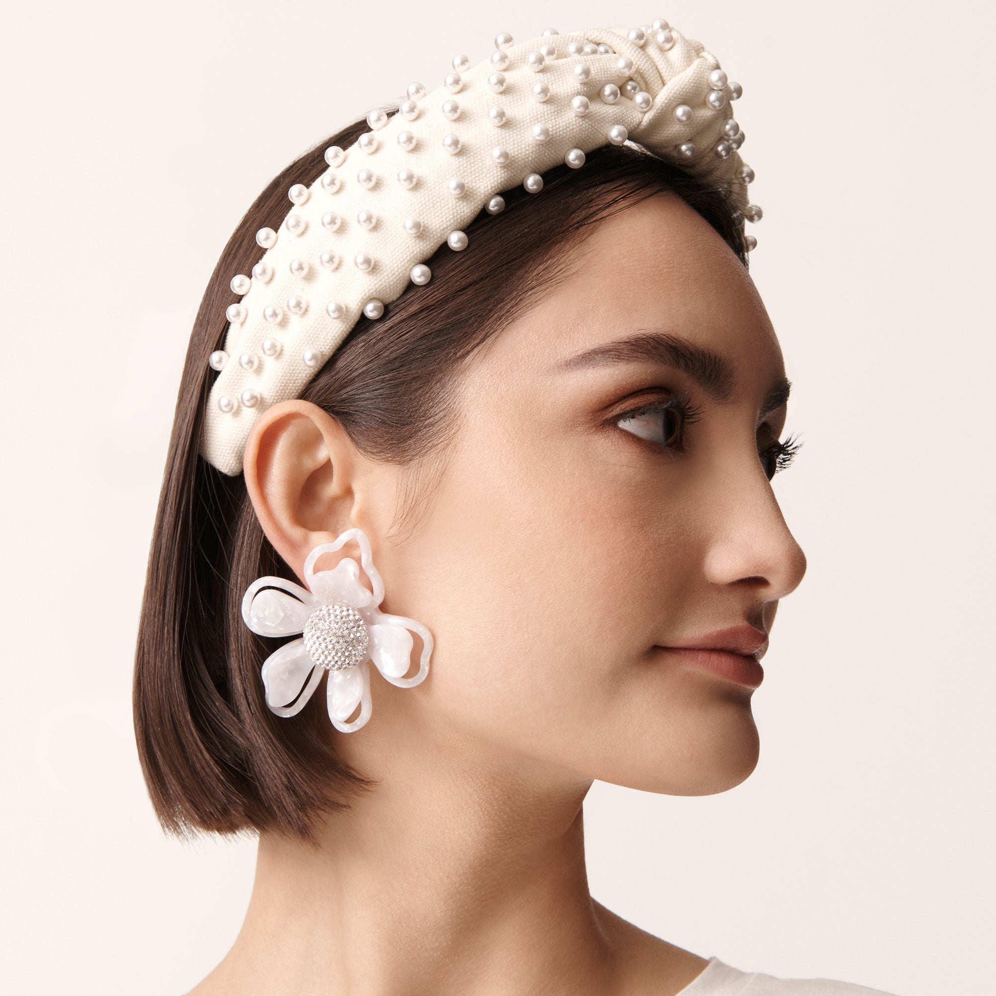 SHASHI Empress Pearl Headband in Pearl