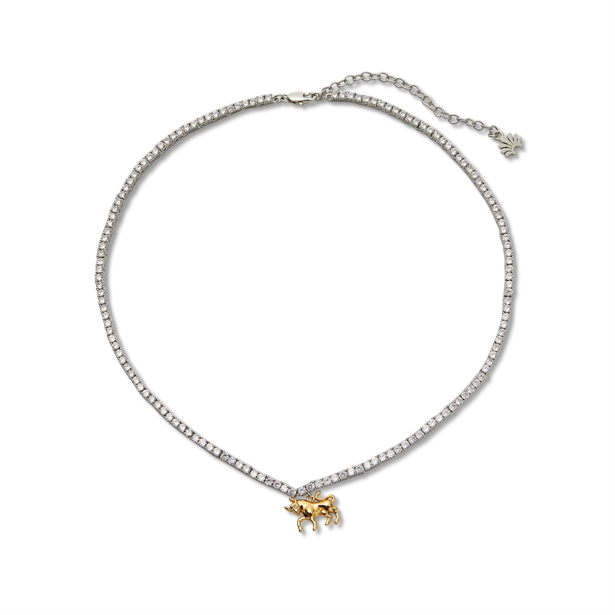 CRYSTAL TAURUS TENNIS NECKLACE - Lele Sadoughi