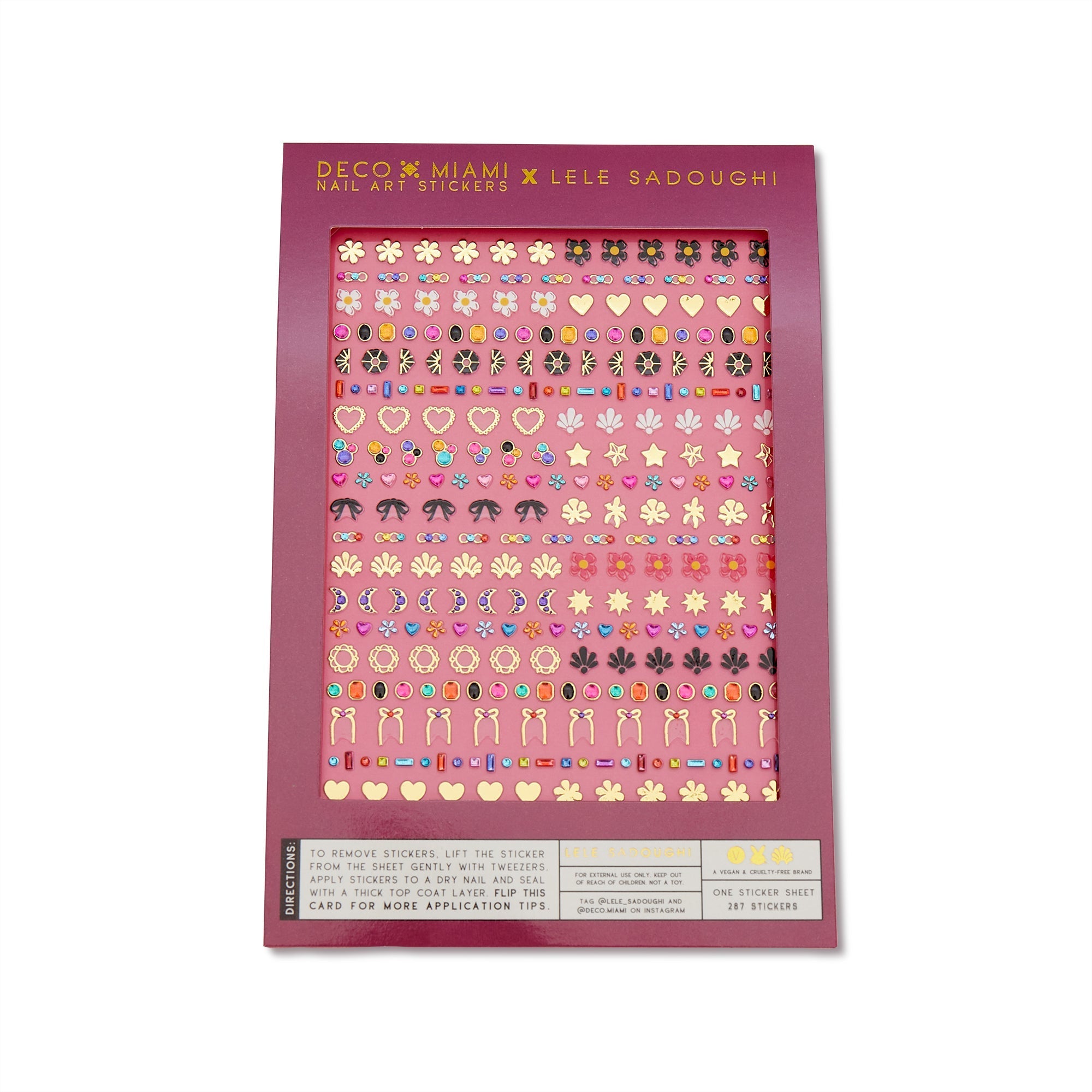 6 Sheets Louis Vuitton Nail Stickers Pink